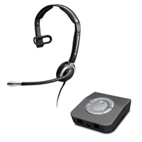 The Sennheiser CC 510 monaural headset with the Sennheiser Corded Headset Amplifier