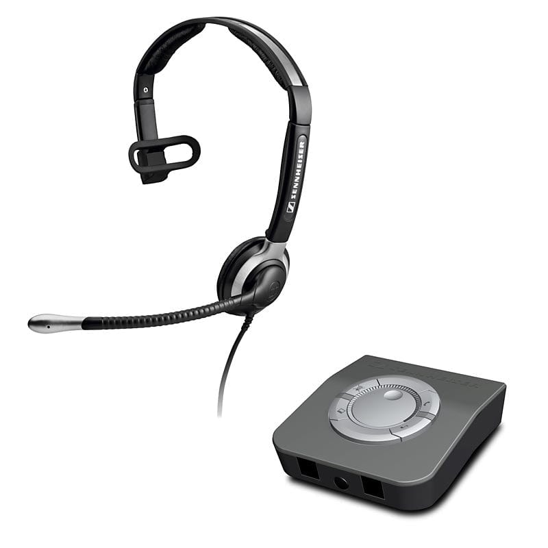 The Sennheiser CC 510 monaural headset with the Sennheiser Corded Headset Amplifier