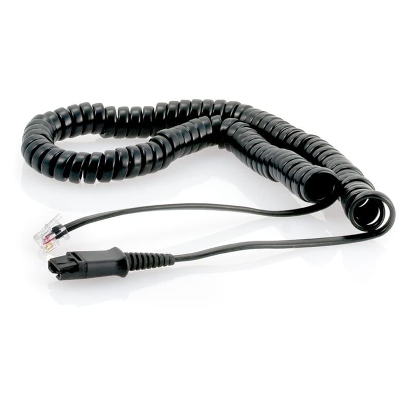 Plantronics wired headset coiled QD to male modular adapter