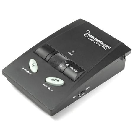 The included Headsets.com Executive Pro headset amplifier