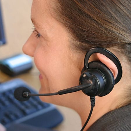 Wearing the Executive Pro Rhapsody on the ear