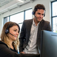 Workers training with UniBase on Leitner LH575 dual-ear wireless headset